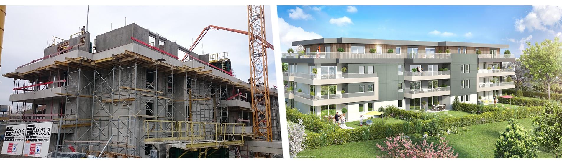 25 logements en accession et 11 logements sociaux à Argonay Chantier l'Intimiste à Argonay
